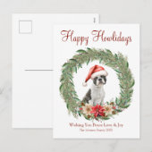 ハッピーハウリデイズキュートボストンテリアードッグ シーズンポストカード (正面/裏面)