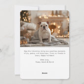 ハッピーハウリデイズクリスマスフォトおもしろい犬 シーズンカード (裏面)