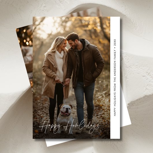 ハッピーハウリデイズクリスマスフォトおもしろい犬 シーズンカード