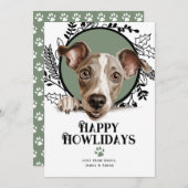 ハッピーハウリデイズグレイハウンドイタリアンドッグクリスマス シーズンカード (正面/裏面)