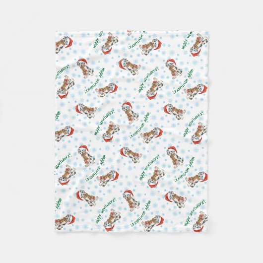 ハッピーハウリデイズグレートデーン フリースブランケット (正面)
