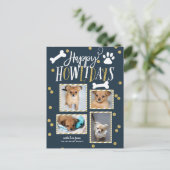 ハッピーハウリデイズコラージュ |クリスマスフォト シーズンポストカード (スタンド正面)