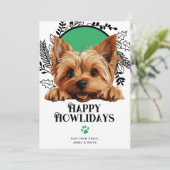 ハッピーハウリデイズシルキーテリアードッグクリスマス シーズンカード (スタンド正面)