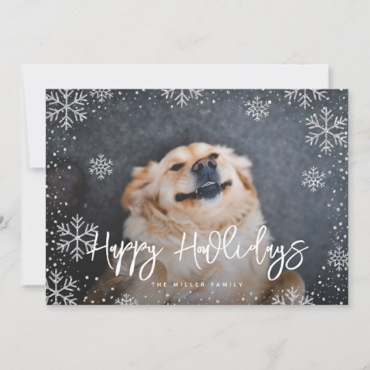 ハッピーハウリデイズシルバースノーフレークスペットフォト シーズンカード (正面)
