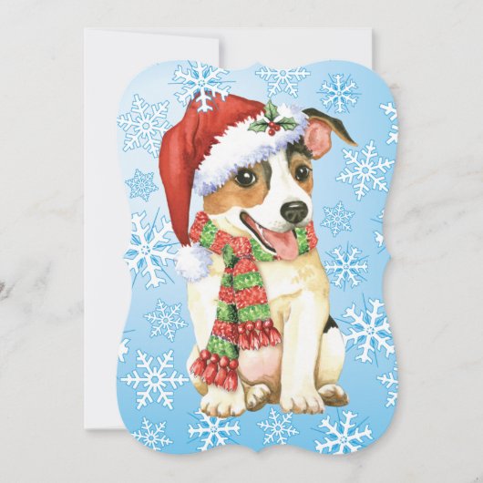 ハッピーハウリデイズジャックラッセルホリデーカード シーズンカード (正面)