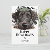 ハッピーハウリデイズスコティッシュディアハウンドドッグクリスマス シーズンカード (スタンド正面)