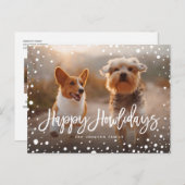 ハッピーハウリデイズスノー |ペット犬の写真 シーズンポストカード (正面/裏面)