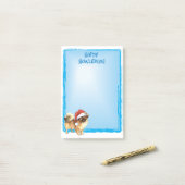 ハッピーハウリデイズチベットスパニエル犬 ポストイット (デスク上)