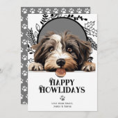 ハッピーハウリデイズチベットテリアードッグクリスマス シーズンカード (正面/裏面)
