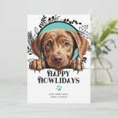 ハッピーハウリデイズチョコレートラブラドールドッグクリスマス シーズンカード (スタンド正面)