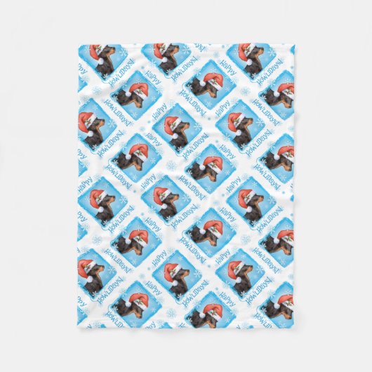 ハッピーハウリデイズトイマンチェスターテリア フリースブランケット (正面)