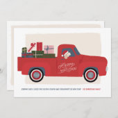 ハッピーハウリデイズドッグイントラックスケッチホリデーカード シーズンカード (正面/裏面)