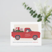 ハッピーハウリデイズドッグイントラックスケッチホリデーカード シーズンポストカード (スタンド正面)