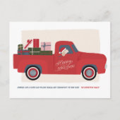 ハッピーハウリデイズドッグイントラックスケッチホリデーカード シーズンポストカード (正面)