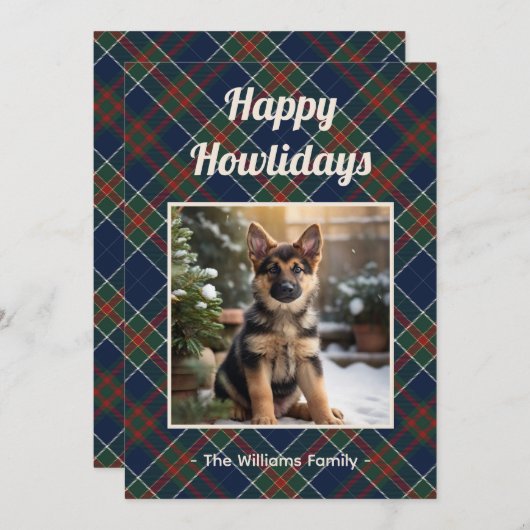 ハッピーハウリデイズドッグブループレイドクリスマス シーズンカード (正面/裏面)
