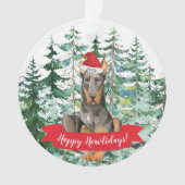 ハッピーハウリデイズドバーマンクリスマス オーナメント (正面)