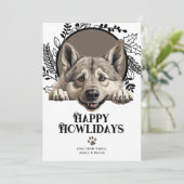 ハッピーハウリデイズノルウェーエルクハウンドドッグクリスマス シーズンカード (スタンド正面)