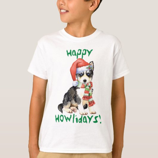 ハッピーハウリデイズハスキーTシャツ Tシャツ (正面)