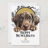 ハッピーハウリデイズパットハウンドドッグクリスマス シーズンカード (正面)