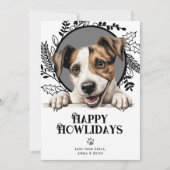 ハッピーハウリデイズパーソンラッセルテリアクリスマス シーズンカード (正面)
