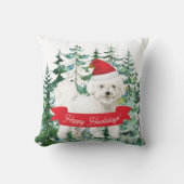 ハッピーハウリデイズビコンフリースドッグクリスマス クッション (正面)