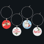 ハッピーハウリデイズビコン ワインチャーム<br><div class="desc">クリスマスおもしろい!パーティーはサンタハットに座って、この可愛いビコンフリースの子犬と。ワインチャームのセットを丸めるHappy Howlidays、骨とパーティー!バイシ素晴らしョンと子供へクリスマスを愛するすべての年齢のギフト。ハッピーハウデイ!</div>