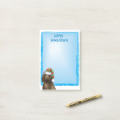 ハッピーハウリデイズフラットコートレトリバー ポストイット (デスク上)