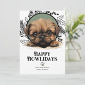 ハッピーハウリデイズブリュッセルグリフォンドッグクリスマス シーズンカード (スタンド正面)