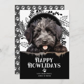 ハッピーハウリデイズブービエデフランダレスドッグクリスマス シーズンカード (正面/裏面)