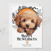 ハッピーハウリデイズプードルドッグクリスマス シーズンカード (正面)