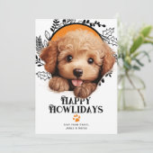 ハッピーハウリデイズプードルドッグクリスマス シーズンカード (スタンド正面)