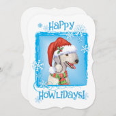 ハッピーハウリデイズベッドリントンテリアホリデーカード シーズンカード (正面/裏面)