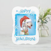 ハッピーハウリデイズベッドリントンテリアホリデーカード シーズンカード (スタンド正面)