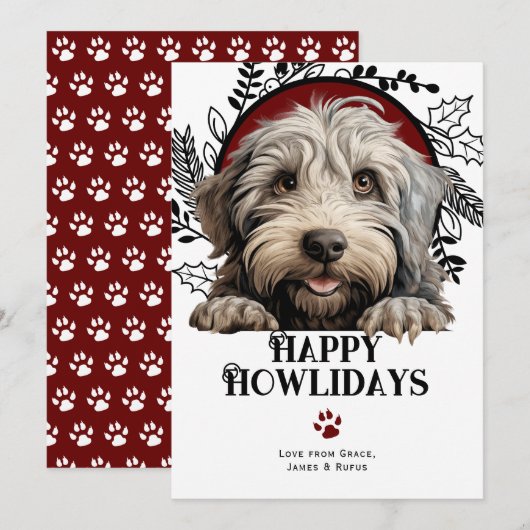 ハッピーハウリデイズベルガマスコドッグクリスマス シーズンカード (正面/裏面)