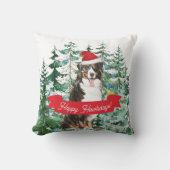 ハッピーハウリデイズベルネーズマウンテンドッグクリスマス クッション (正面)