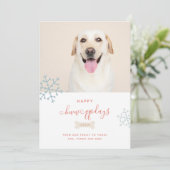 ハッピーハウリデイズペットクリスマスフォトドッグスノーフレーク シーズンカード (スタンド正面)