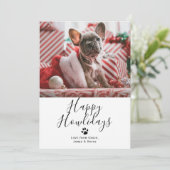 ハッピーハウリデイズペットドッグクリスマスカード 招待状 (スタンド正面)