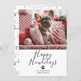 ハッピーハウリデイズペットドッグクリスマスカード 招待状