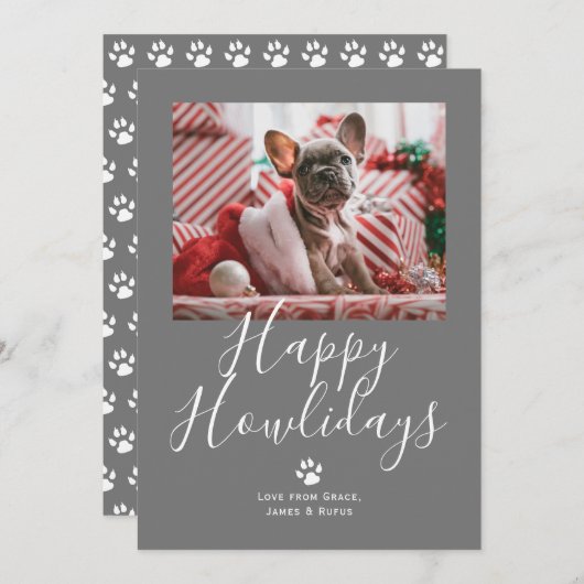 ハッピーハウリデイズペットドッグクリスマス シーズンカード (正面/裏面)