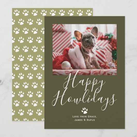 ハッピーハウリデイズペットドッグクリスマス シーズンカード (正面/裏面)