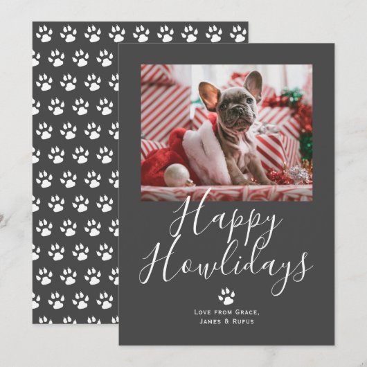 ハッピーハウリデイズペットドッグクリスマス シーズンカード (正面/裏面)