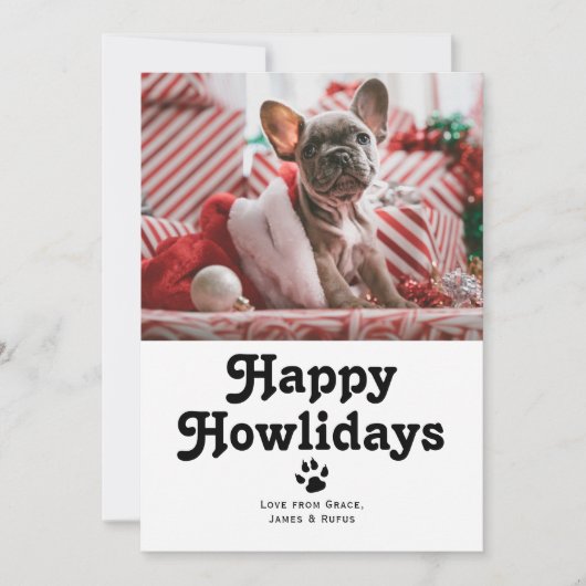 ハッピーハウリデイズペットドッグクリスマス シーズンカード (正面)