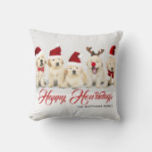 ハッピーハウリデイズペットドッグホリデーフォト |クリスマス クッション (正面)