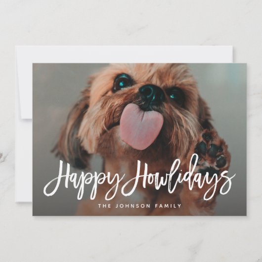 ハッピーハウリデイズペットフォトクリスマス シーズンカード (正面)
