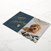 ハッピーハウリデイズペットフォトクリスマス 箔シーズンカード (回転した状態)