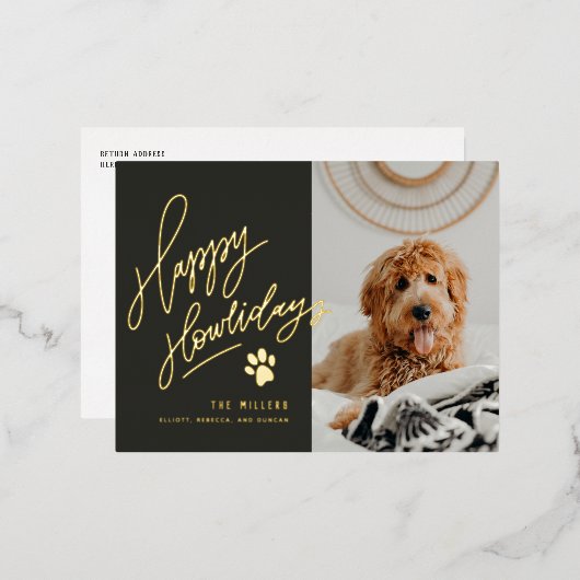 ハッピーハウリデイズペットフォトクリスマス 箔シーズンポストカード (正面/裏面)