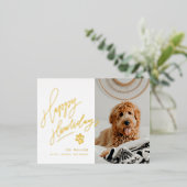 ハッピーハウリデイズペットフォトクリスマス 箔シーズンポストカード (立ち正面)