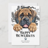 ハッピーハウリデイズボエルボエルドッグクリスマス シーズンカード (正面)
