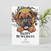 ハッピーハウリデイズボクサードッグクリスマス シーズンカード (スタンド正面)