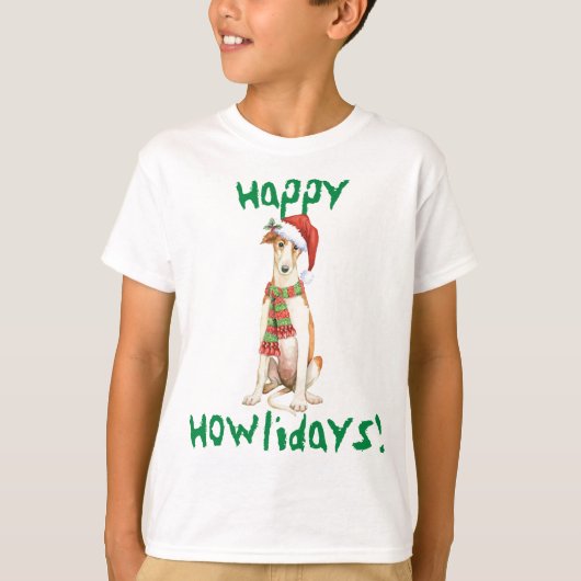 ハッピーハウリデイズボルゾイTシャツ Tシャツ (正面)